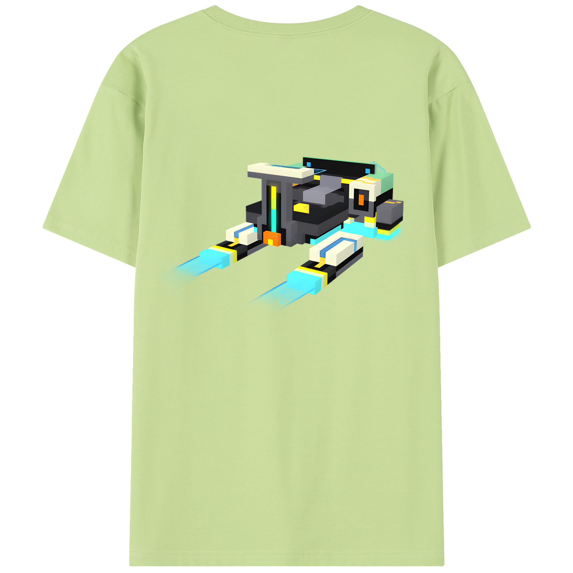 （画像用） マインクラフト ブロックの世界 Minecraft MC Block world 綿100％半袖Tシャツ（背面プリント）